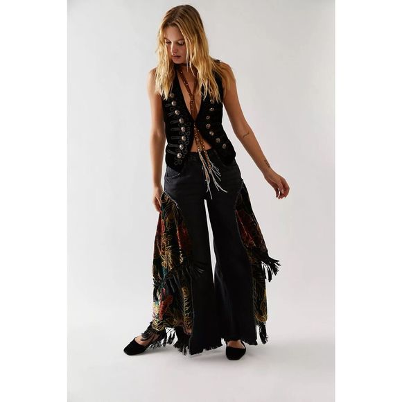 NWT Free People X We The Free Just Frills Low-Rise Wide-Leg Jeans Size 27